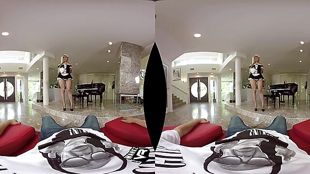 Stockings jillian janson, fishnet handjob, maid high heel, service me, maid handjob, cumshot teen virtual reality